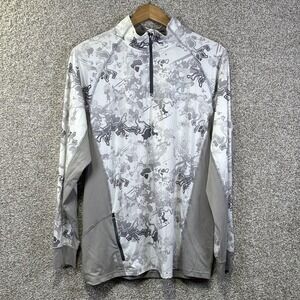 TrueTimber Pullover Mens Medium Gray Camo Viper 1/4 Zip Lightweight Hunting